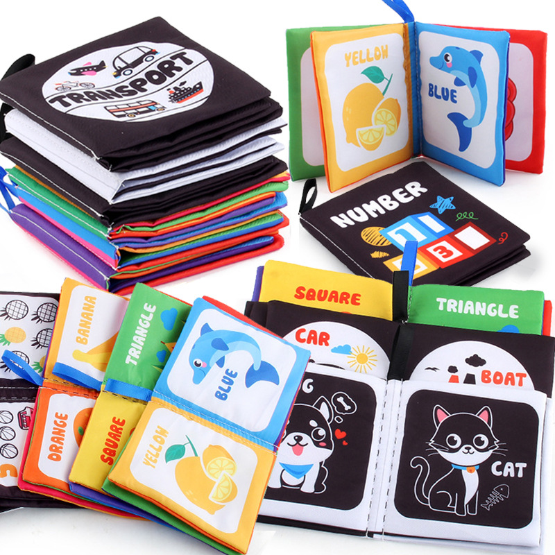 Kids Education Books - 生まれたばかりの赤ちゃんのための生地のブック,0〜12か月の赤ちゃんのための3Dブック,アニマルトラフィックの追跡,モンテッソーリ教育玩具