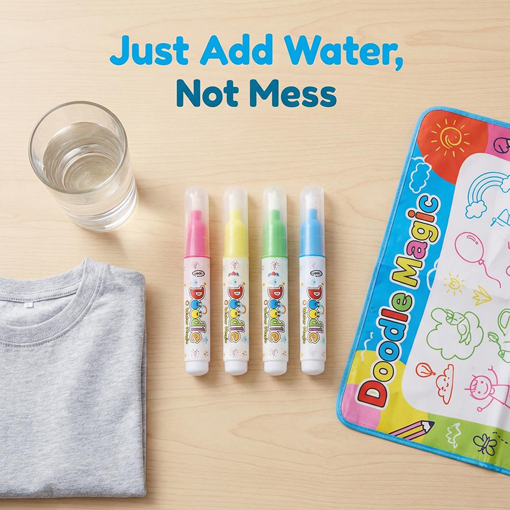 Kids Education Tips - マジックウォーターペイントブラシ 子供用 クリアウォータードローイングペン ソフトチップ 水追加で再利用可能 知育玩具