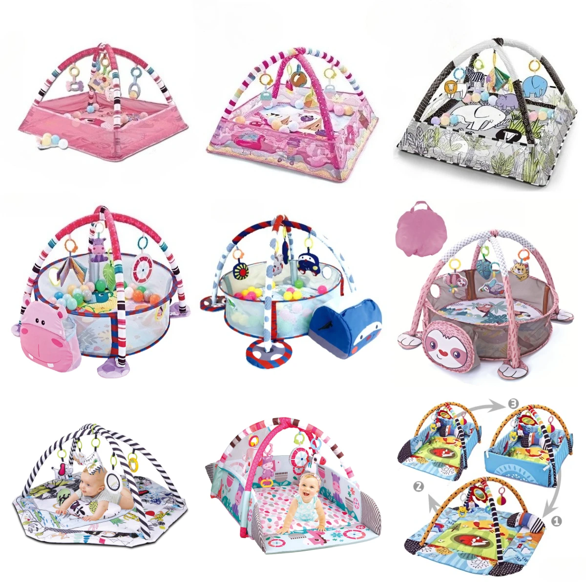 Kids Education Rug - 子供用教育フィットネスフレーム、プレイマットラック、クロールブランケット、幼児用プレイラグ、ギフト、キッズアクティビティマットジム、ベビーおもちゃ、新品