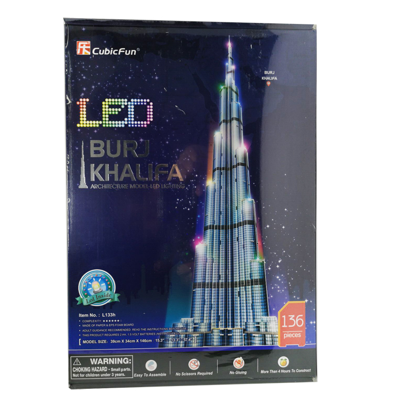 Kids Education In Dubai - 子供のためのブリジュハリファ塔の3Dパズル,創造的な紙のモデル,教育玩具,子供へのDIYギフト,ドバイ,特別オファー,t66,1.5m