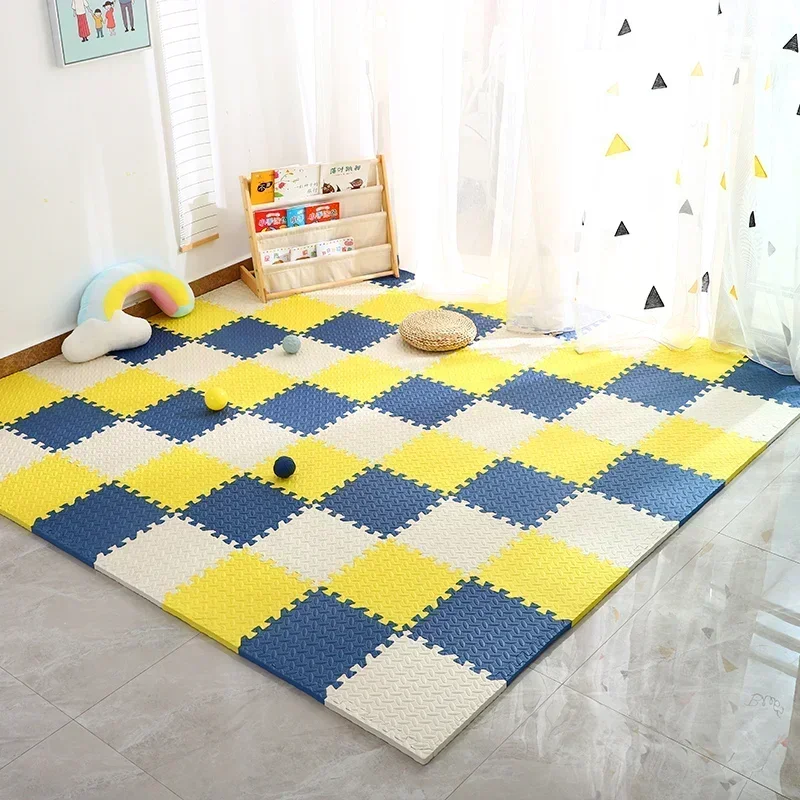 Kids Education Rug - 滑り止めベビーパズルフロアマット,子供用カーペット,インターロッキングエクササイズラグ,EVAフォームプレイマット,子供用ブランケット,30x30cm, 12個