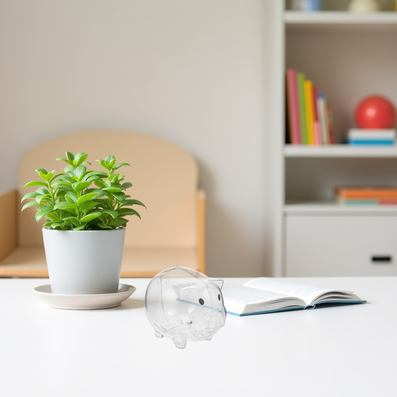 2個入り透明貯金箱 子供用安全プラスチック製コインジャー 現 - Kids Education Savings のレビューと価格