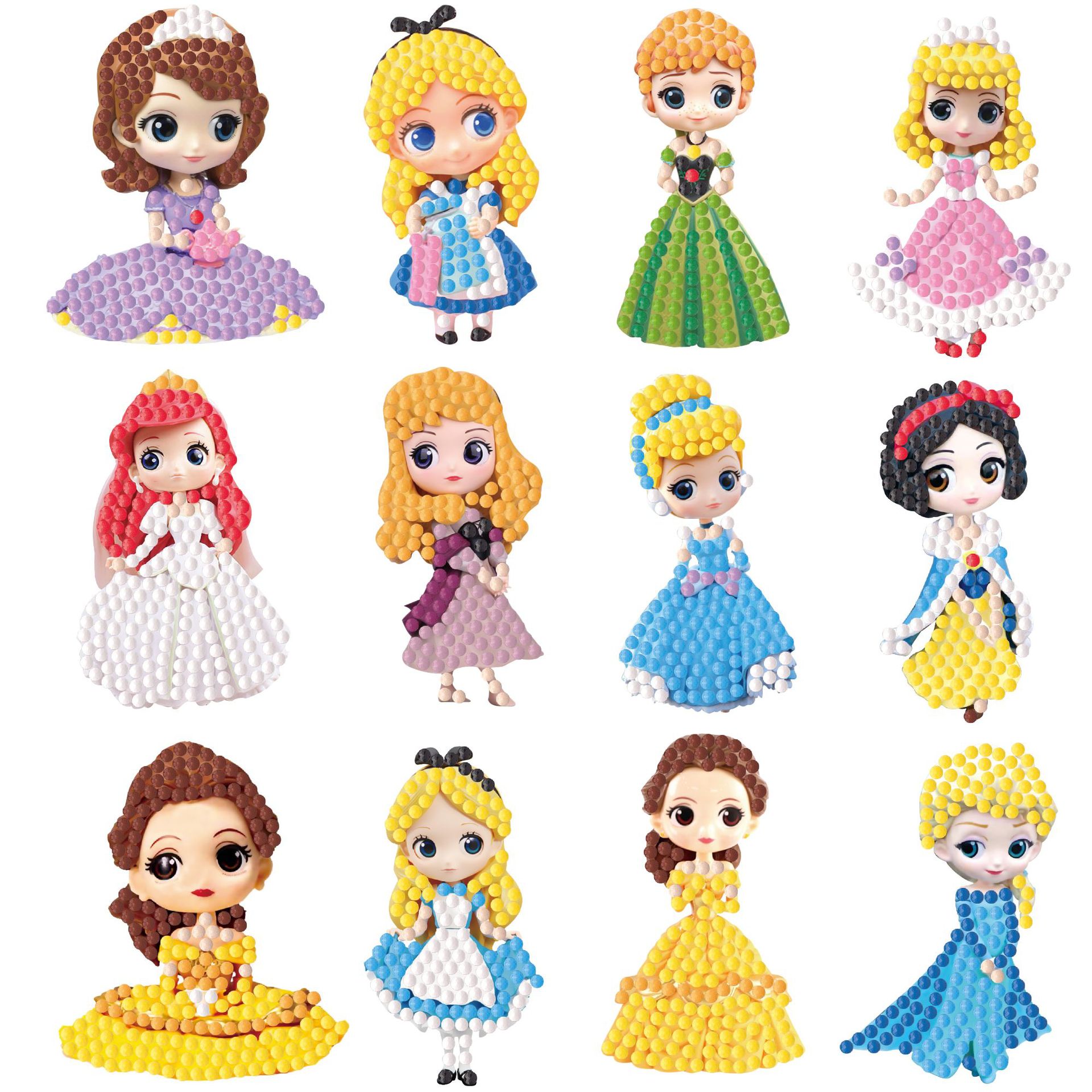 漫画のプリンセス5Dダイヤモンドステッカー子供DIY手作り教 - Kingdom Kids Education のレビューと価格