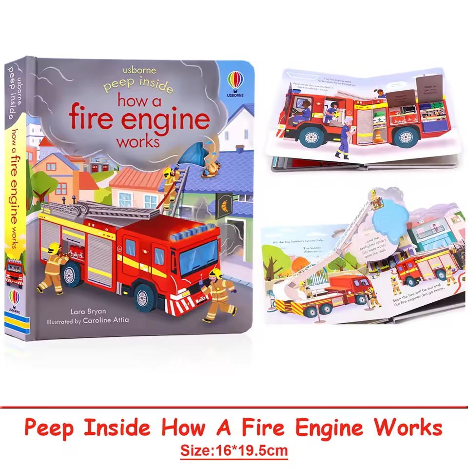 Usborne ピープインサイド 消防車の仕組みを知る 3D - Kids Education Age のレビューと価格