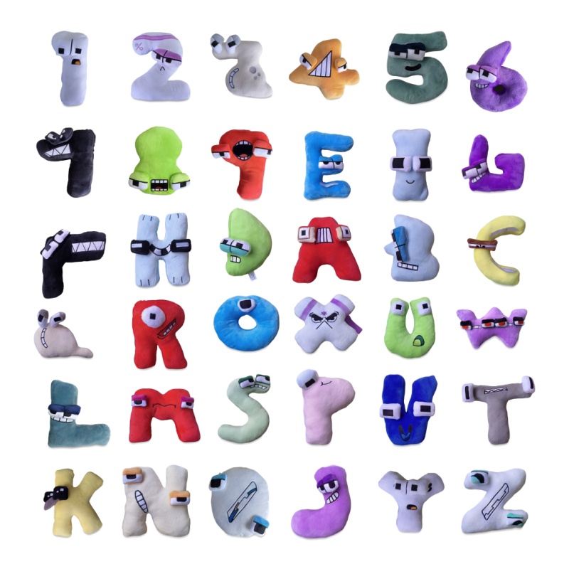 26個入り アルファベット＆数字ぬいぐるみセット 面白い顔の - Kids Education Movies のレビューと価格