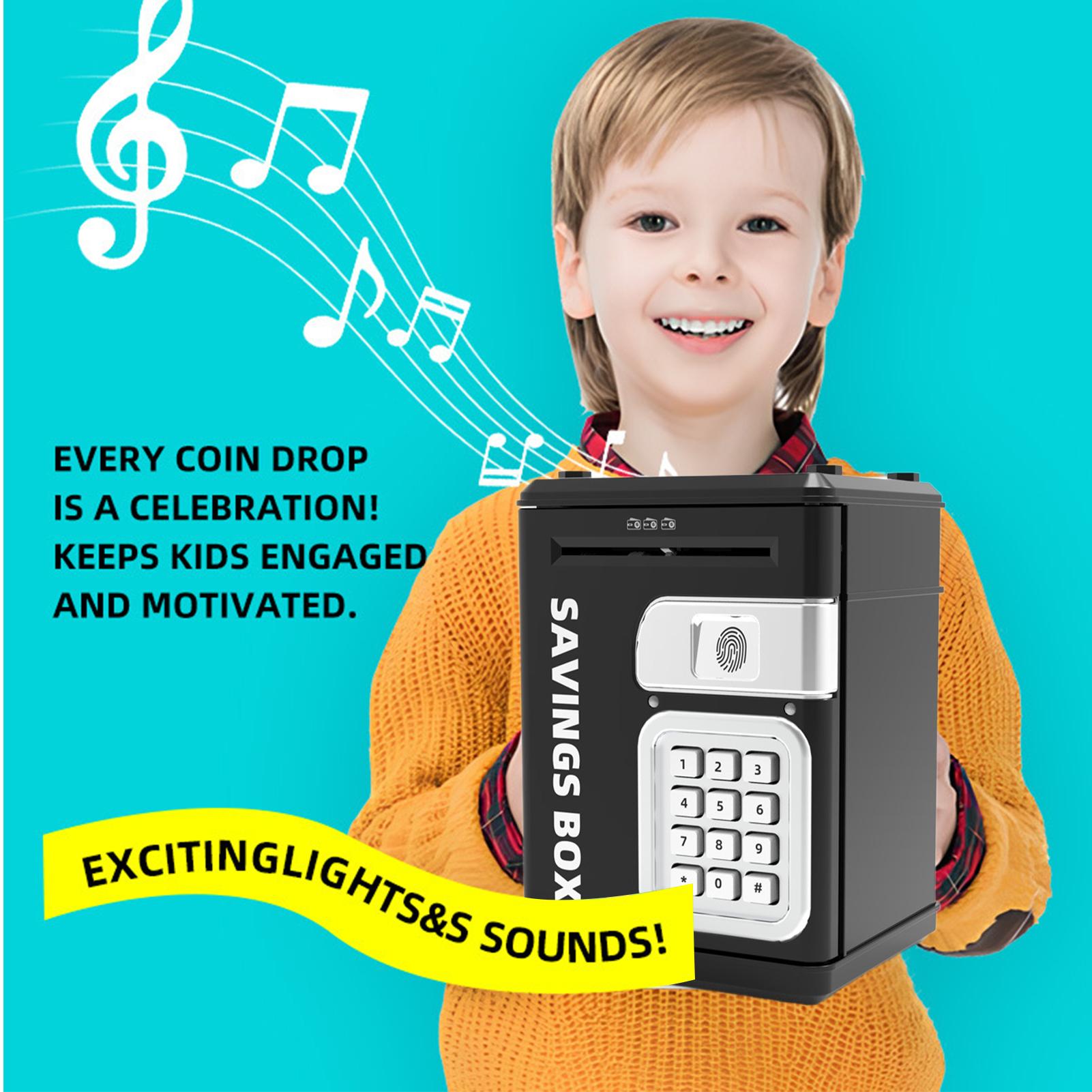 子供用金庫、電子式現金箱、パスワード付き貯金箱おもちゃ、青少 - Kids Education Savings のレビューと価格