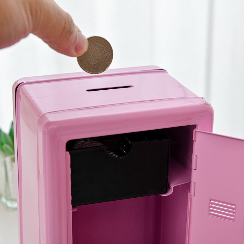 鍵付き子供用貯金箱、現金と貯蓄用のミニメタルセーフティボック - Kids Education Savings のレビューと価格