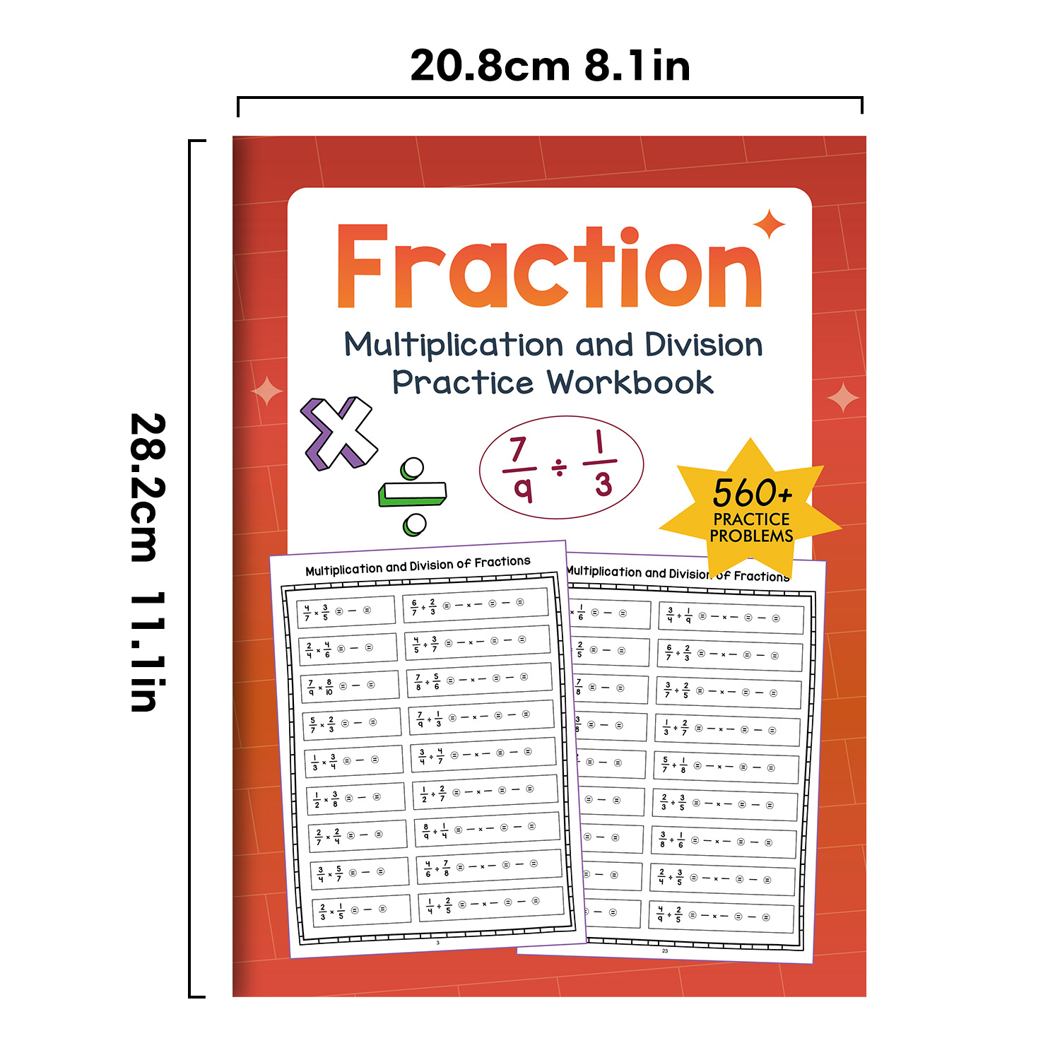 32 ページ A4 分数乗算除算練習ワークブック 子供用数学 - Kids Education Age のレビューと価格