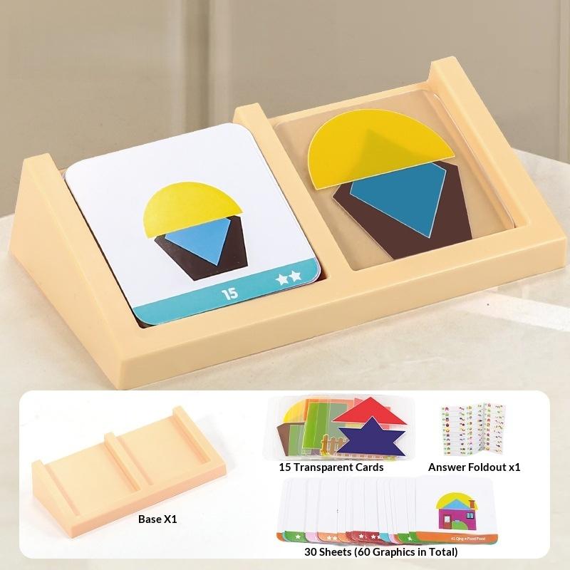 1セット教育用ハウスデザインロジックゲーム幾何学的形状パズル - Kids Education Design のレビューと価格