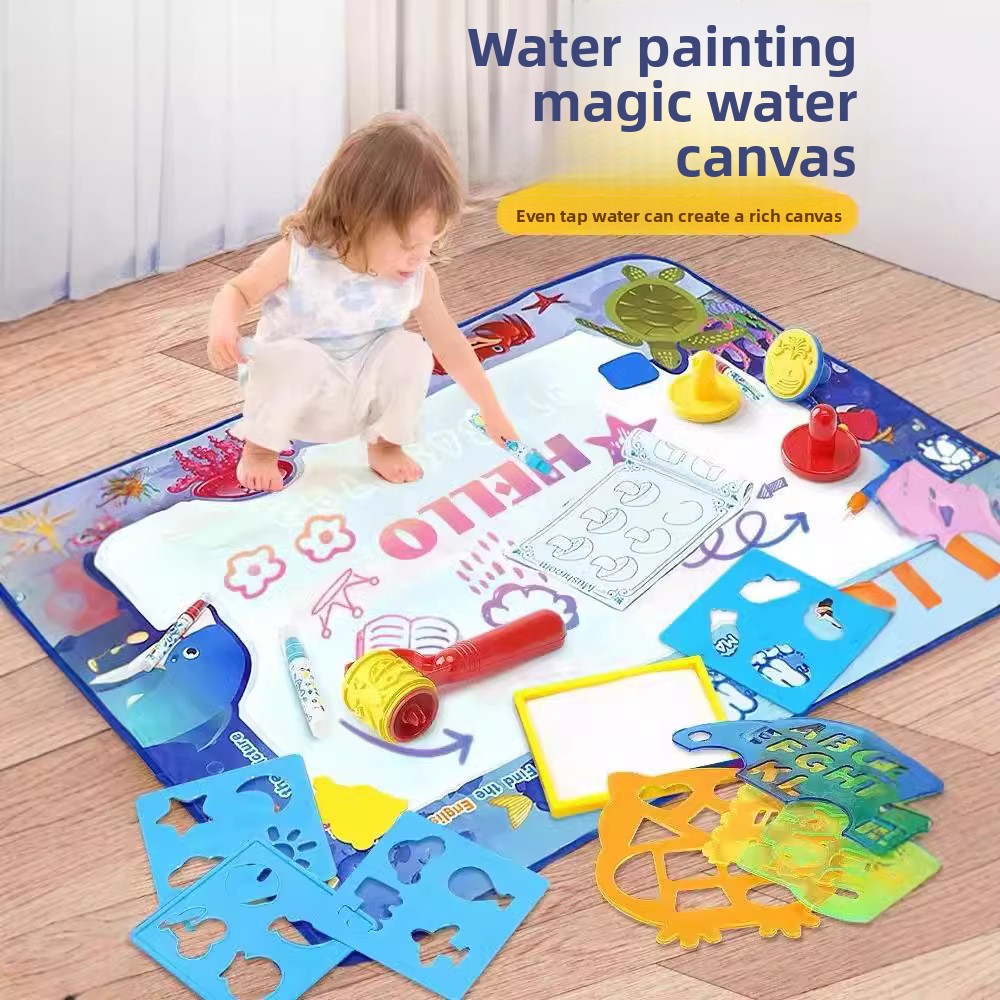 子供用大型マジックウォータードローイングマット、落書きアクア - Kids Education Rug のレビューと価格