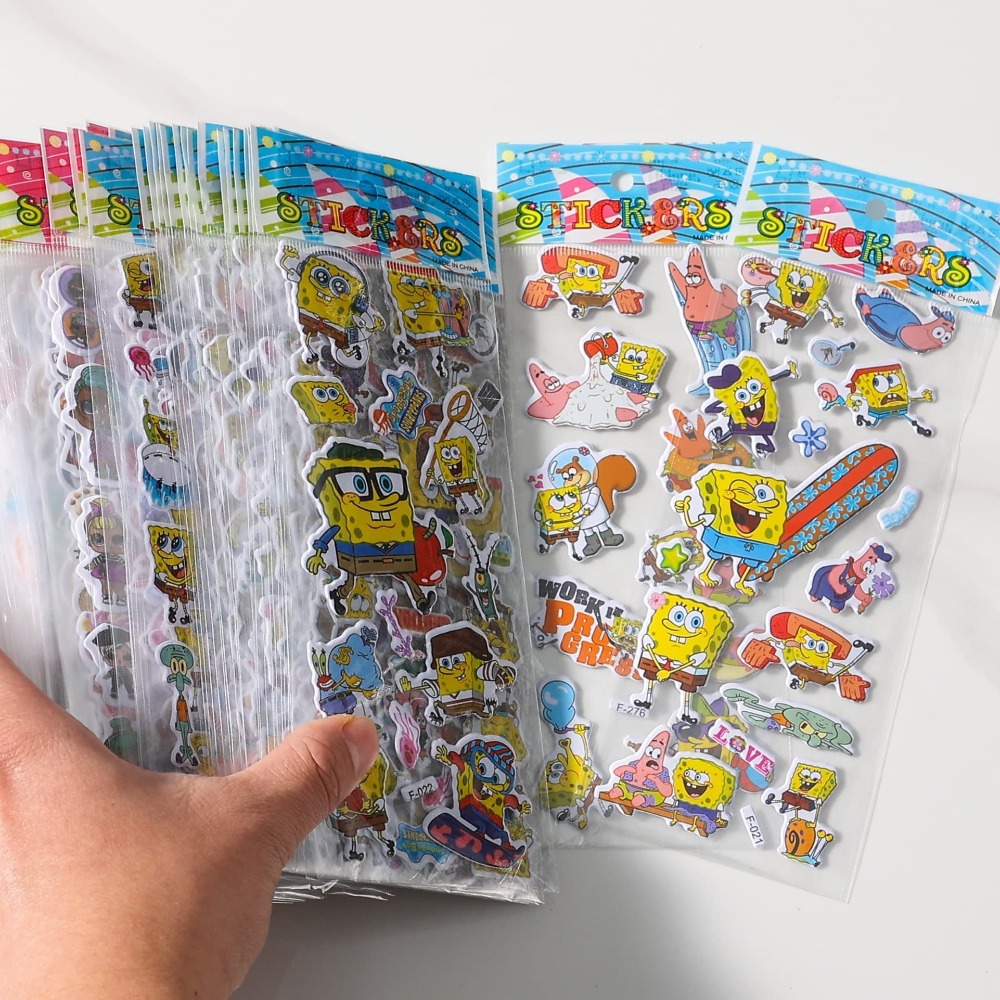スポンジボブ 3D ステッカー 12 パック - かわいい漫 - Kids Education Movies のレビューと価格