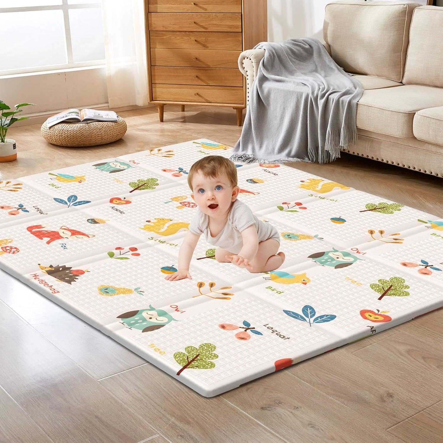 折りたたみベビープレイマット子供用両面パターン保護滑り止めア - Kids Education Rug のレビューと価格