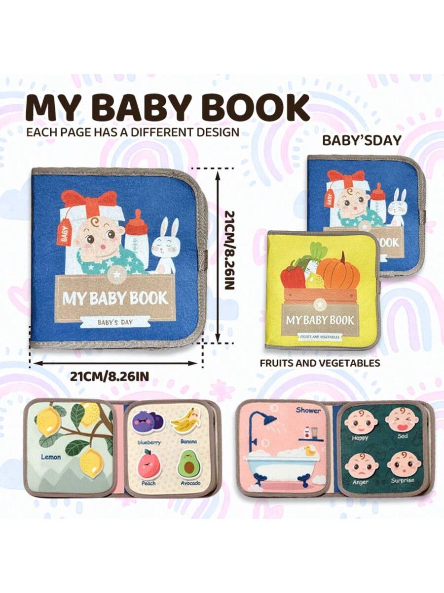 モンテッソーリ ベビービジーブック、ベビー布絵本学習玩具、1 - Kids Education Books のレビューと価格